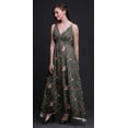 thumbnail image 2 of Bimba Robe Longue à Imprimé Floral pour Femmes, Bretelles Spaghetti, Col en V, Maxi, Tenue de Plage - Petit, 2 of 5