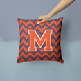 thumbnail image 2 of Carolines Treasures Letter M Chevron Orange and Blue Fabric Decorative Pillow 14Hx14W multicolor, 2 of 4