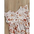 thumbnail image 6 of Chollius Newborn Infant Baby Girl Summer Romper Flower Print Crew Neck Ruffle Sleeveless Button Jumpsuit, 6 of 7