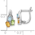 thumbnail image 3 of Sterling Silver Rh-Plated 1.34T.W. Pe/Ci/Lsbt/Wt Hinged Earrings Made In Thailand qe16647rb, 3 of 5