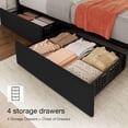 thumbnail image 4 of Bingirl Queen-Size Black Platform Bed with Four Storage Drawers and Adjustable Height Headboard, Linen Upholstered, No Box Spring Needed, Easy to Assemble, 4 of 8