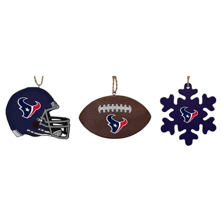 The Memory Company Houston Texans Three-Pack Helmet Football & Snowflake Ornament Set