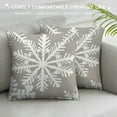 thumbnail image 3 of Nawypu  Winter Griege Snowflake Throw Pillow Covers Pack of  Christmas Decor for Bedroom Sofa Couch Cushion, 3 of 5