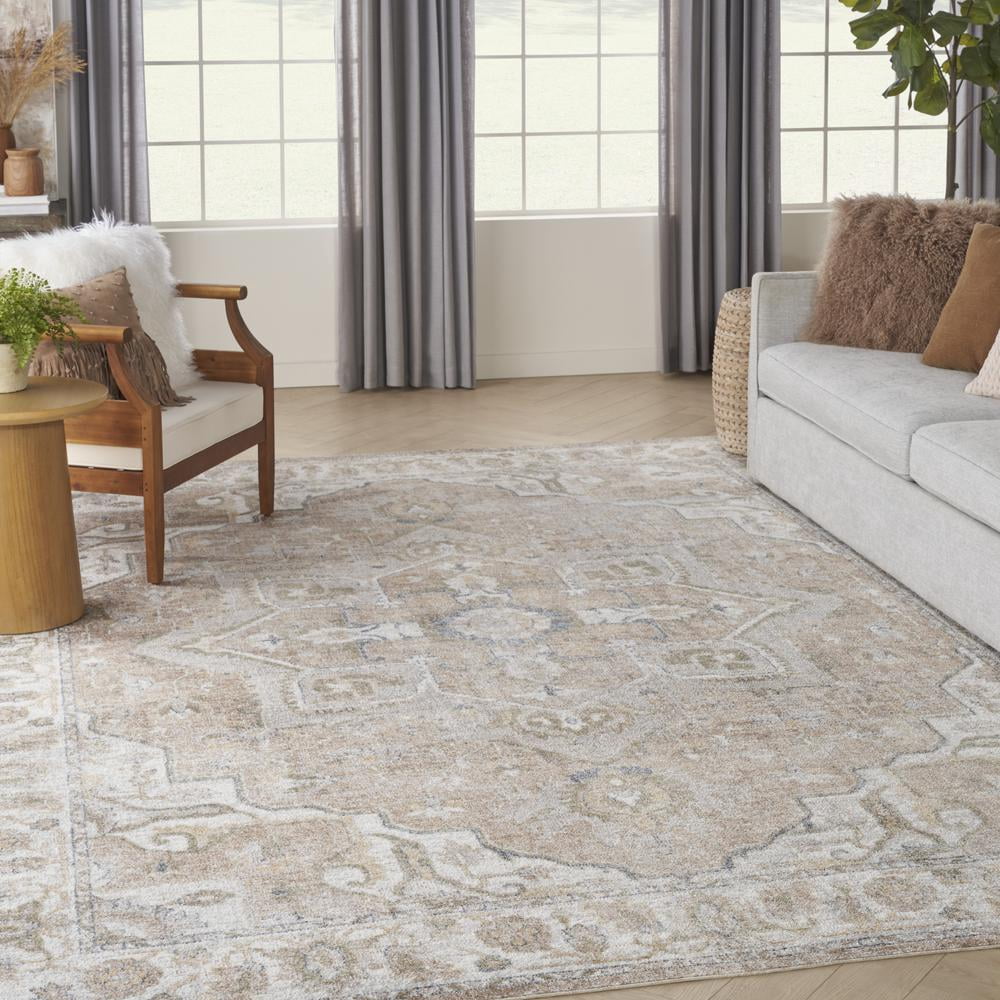 Nourison Astra Machine Washable Persian Beige 7'10" x 10' Area Rug (8x10)