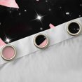 thumbnail image 4 of Manfei Ribbon Bow Tie C Personalized Initial Black Out Curtains for Kids Girls,Teens Black Pink Gradient Glitter Print Curtains Pack of 2 (42x63 Each),Microfiber Bedroom Decor, 4 of 6