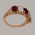 thumbnail image 4 of LBG British Made 14k Rose Gold Natural Garnet & Opal Womens Eternity Ring - 33 size options - Size 11, 4 of 8