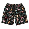 thumbnail image 5 of Wukai Cute Rabbit And Flower Print Beach Trunks with Compression Liner Swimsuit Quick Dry Beach Sports Shorts with Pocket-3X-Large, 5 of 8