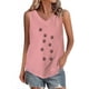 thumbnail image 2 of Fiudx Tops para Mujer Camiseta con Botones y Cuello Redondo de Manga Corta con Estampado Pequeño Informal y de Lino para Mujer, 2 of 4