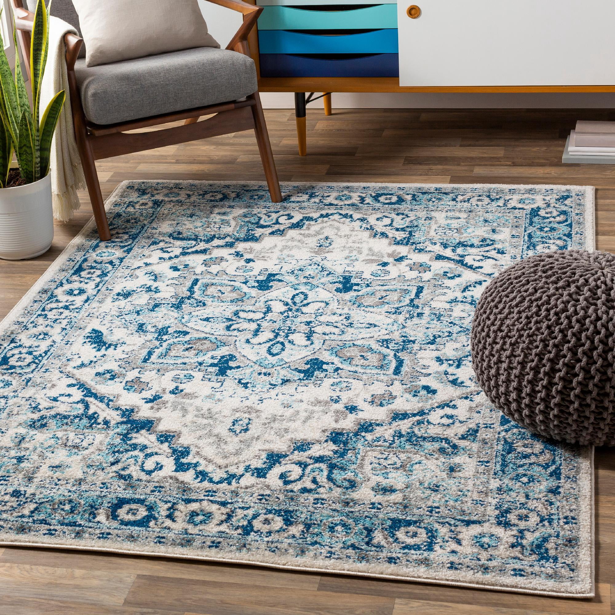 Mark&Day Area Rugs, 9x12 Cannock Traditional Aqua Area Rug (8'10