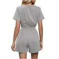 thumbnail image 6 of IROINNID Women's Jumpsuits Solid Color Comfortable Loose Short Sleeve Casual Pocket Buttons Summer Clothes, 6 of 9
