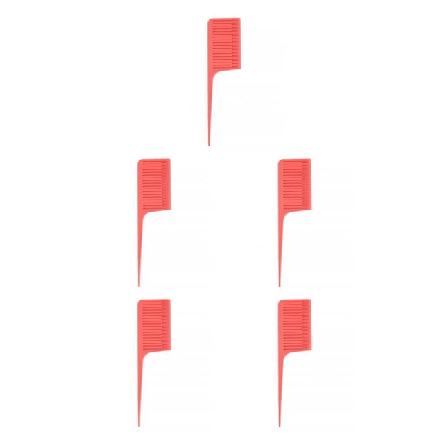 Wisewang Dyeing Comb Coloring Weaving Parting Highlighting Combs Hairbursh Hairdressing Styling Tools for Learners Stylists Red 5Set