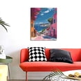 thumbnail image 4 of Rateoe Colorful Mediterranean Village Pattern Decorative Picture – Unique Modern Wall Art, Ready-to-Hang Canvas Print for Home (Vertical), 4 of 6