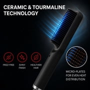 GAMMA+ Ceramic & Tourmaline Hot Brush Hair Straightening Styler with Cool Touch Technology, Anti-Frizz, Fast Styling, Cool Touch Bristles, Auto Shut-Off, Professional Salon Hair Tool