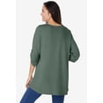 thumbnail image 4 of Woman Within Plus Size 7-Day Three-Quarter Sleeve Pintucked Henley Tunic, 4 of 6