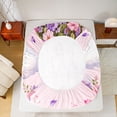 thumbnail image 5 of Homewish Luxury Princess Castle Twin Sheet Sets,Brauty Flower Floral Twin Fitted Sheet,Fairy Tale Theme Flat Sheet For Girrl Kids,Breathable Home Decor,3pcs, 5 of 7