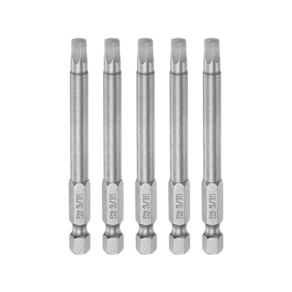 5pcs 3/16" Magnetic Hex Screwdriver Bit SAE 1/4" Hex Shank 3" Length S2 Steel Power Drill Bits