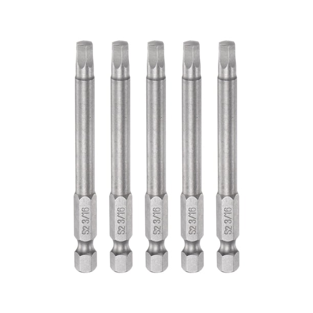 5uds 3/16" Hexagonal Destornillador Taladro SAE 1/4" Hexagonal Vástago 3" Longitud Magnético S2 Acero Potencia Perforación taladros