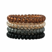 Kitsch Slick Large Spiral Hair Ties, Hair Coils, Hair Bands (Brunette )