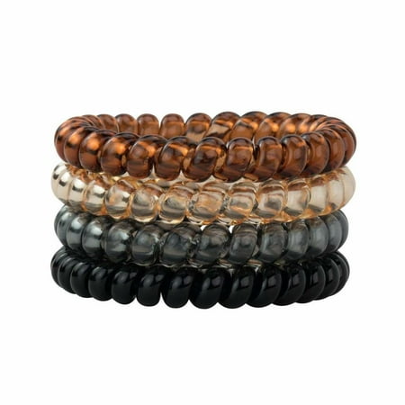 Kitsch Slick Large Spiral Hair Ties, Hair Coils, Hair Bands (Brunette )