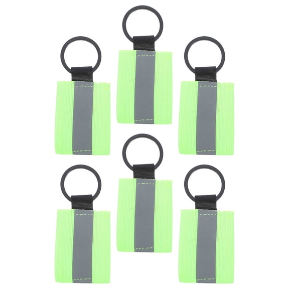 HEANUJJ 6Pcs Black Reflective Keychain Pendant Tags Safety Reflectors for Backpacks and Bags