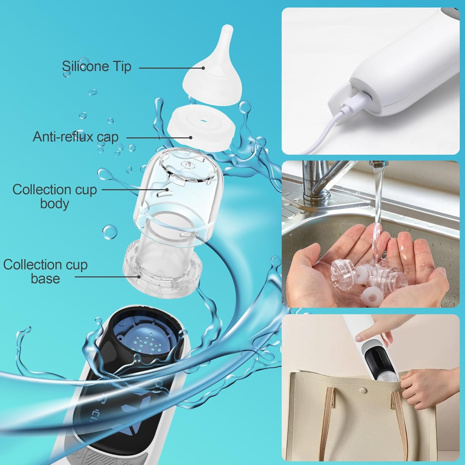 Baby Electric Nasal Aspirator with 3 Suction Levels, Music &  Light, USB Rechargeable Nose Cleaner for Infants & Toddlers