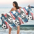 thumbnail image 6 of Coolnut Soccer Pattern Beach Towel Super Soft Microfiber Sand Free Beach Towels, Oversized Camping Pool Towel, Lightweight, Breathable & Quick Dry Towels, 30x60in Washcloth Gift, 6 of 7