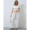 thumbnail image 4 of PUWEI Women's Barrel Leg Sweatpants High Waist Wide Leg Joggers Soft Lounge Pants with Pockets, 4 of 7