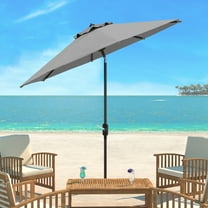 Safavieh Ortega 9' Market Crank Auto Tilt Patio Umbrella, Grey
