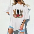 thumbnail image 2 of Blusa informal de manga corta con cuello redondo y estampado de Pascua para mujer Pompotops  hfajkhk128229, 2 of 6
