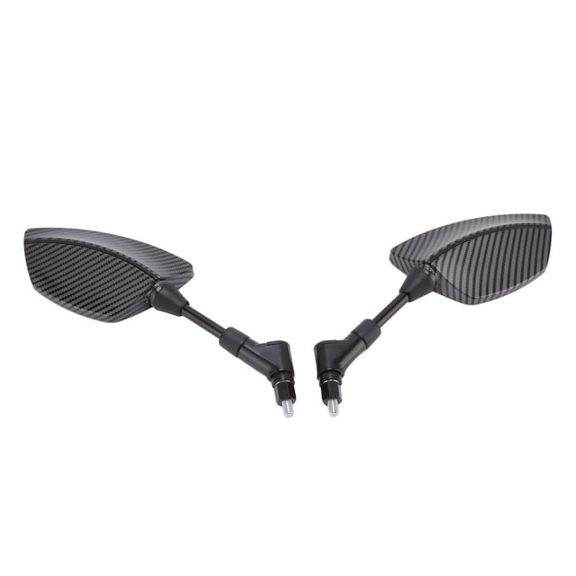Espejo lateral para motocicleta, par de espejos retrovisores para motocicleta, rotación de 360 grados, vidrio convexo, universal para scooters, vehículos todo terreno con base de 8 mm(*01)