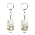 thumbnail image 2 of Goofa Herbs and Wildflowers Printed Rectangular Metal Keychain Bag Charm Floral Charm for Purse Keys Metal Keyring Gift for Women Accessories, 2 of 7