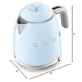 thumbnail image 5 of SMEG Mini 50's Retro Style 3 Cup Electric Kettle with Double Wall Anti Slip Base and Water Level Indicator (Pastel Blue), 5 of 5
