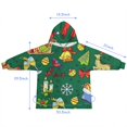 thumbnail image 7 of Green Christmas Santa and Snowman Pattern Blanket Hoodies for Kids 6-13YR Oversize Wearable Blanket Hoodies for Boys Girls Teens, 7 of 7