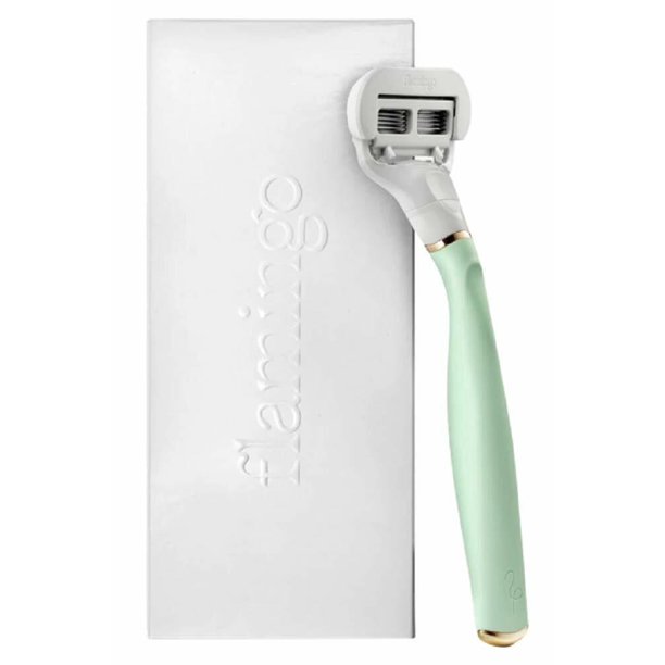 Flamingo Women's Mint & Gold Razor with 1 Cartridge