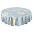 thumbnail image 5 of Round Tablecloth Wrinkle Free 60 Inch Table Cover Daisy Design Kitchen Dining, 5 of 5