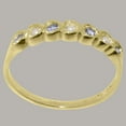 thumbnail image 3 of LBG British Made 14k Yellow Gold Cultured Pearl & Tanzanite Womens Eternity Ring - 33 size options - Size 5, 3 of 9