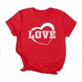 thumbnail image 4 of Stamzod Summer Shirts for Women Crewneck Lover Heart Valentines Tee Short Sleeve Casual Tops for Women 2025 Red X XL, 4 of 7