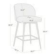 thumbnail image 5 of CHITA 30" Swivel Upholstered Counter Bar Stools Set of 2 with Back & Metal Legs, Fabric in Gray, 5 of 7