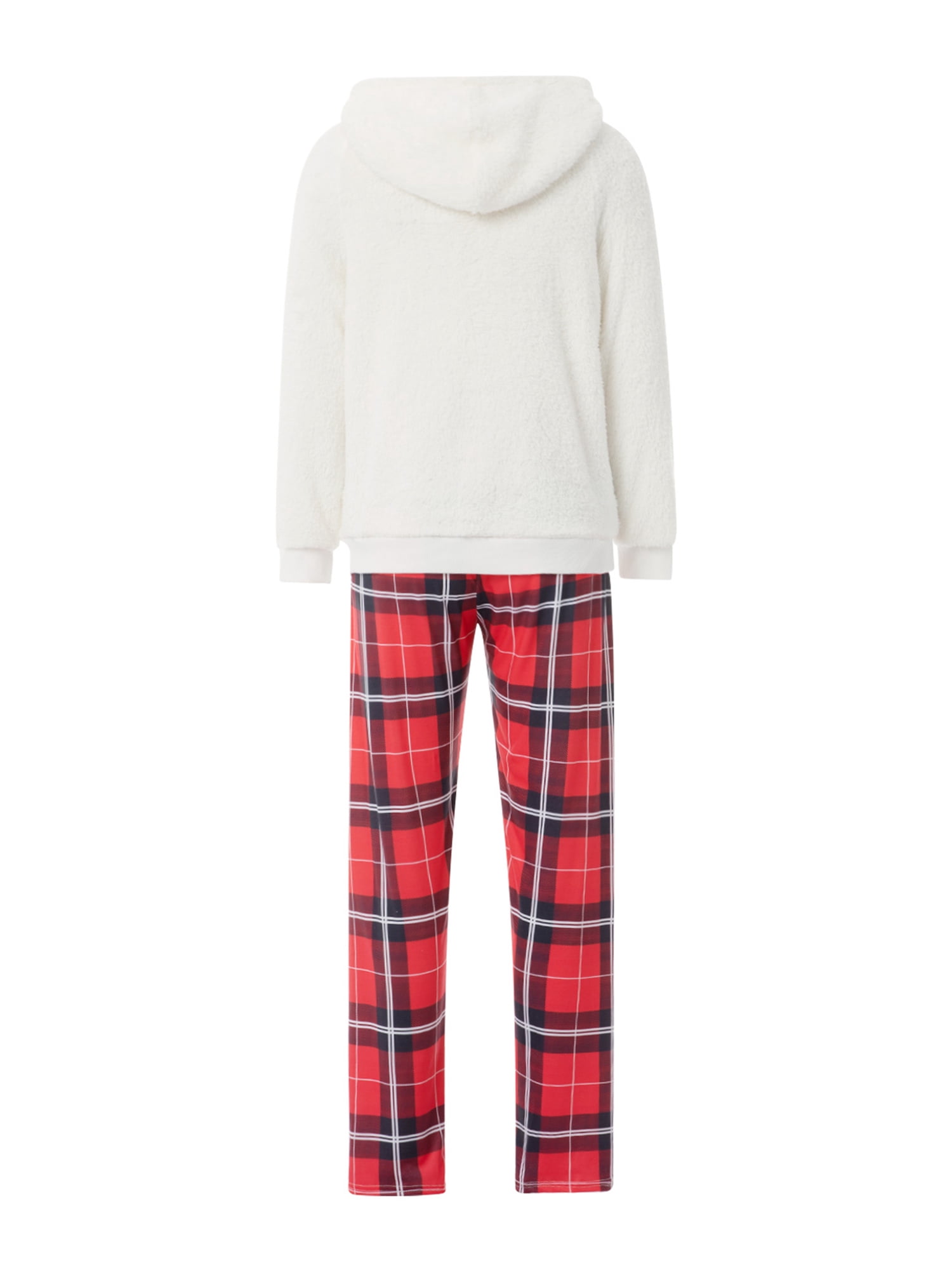 Christmas Pyjamas Family Winter Hoodie Pjs Set Plush Warm Jumper and Plaid  Print Trousers Outfits - Walmart.com