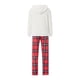 thumbnail image 3 of Conjunto de pijama navideño familiar a juego, sudaderas con capucha de forro polar afelpado, pantalones a cuadros, pijama de alce navideño para niños y adultos., 3 of 6
