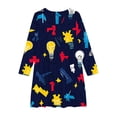 thumbnail image 3 of Odeerbi Niñas Vestido de Patinadora Floral Acampanado Vestidos de Princesa 4-14 Años Niñas Vestido de Patinadora Cuello Redondo Vestido de Manga Larga, 3 of 4