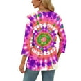 thumbnail image 4 of LiMoi Cute T Shirts for Women Trendy Summer 3/4 Sleeve Tops for Women Oversized Tshirts for Women Summer Tie Dye Shirt Women my items ordered, 4 of 9