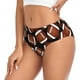 thumbnail image 2 of Fotbe Brown Football On Black Calzones Estampados para Mujer – Ropa Interior de Algodón, Cómoda, Suave y Elástica-Large, 2 of 6