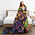 thumbnail image 2 of Colorful Mask and Beads for Mardi Gras Lightweight Plush Microfiber Blanket, Warm Cozy Couch Bed TV Blanket Throw Blanket for All Season 60"x80" for Kids Adults, 2 of 5