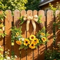 thumbnail image 7 of Summer Home Wreath with Sunflowers and Bees, Rattan Door Decor, 13.77 Inch Artificial Floral Garland for Wall, Porch, or Garden, 1 Piece, 7 of 7