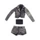 thumbnail image 4 of Conjunto de chaqueta corta, pantalones cortos y top de tubo a escala 1/6, accesorios portátiles y suaves para disfraces. Gris negro, 4 of 9