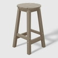 thumbnail image 2 of WestinTrends Malibu 24" HDPE Outdoor Patio Round Counter Height Bar Stool, Weathered Wood, 2 of 7