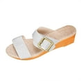 thumbnail image 2 of Taylonsss Women's Low Wedge Heel Sandals with Glitter Strap Metallic Buckle Comfortable Slip-On Design for Beach and Casual Outdoor Use in Spring and Summer, 2 of 9
