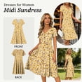 thumbnail image 4 of TEMOFON Summer Dresses for Women Button Floral Midi Sundress Short Sleeve V Neck Casual Polka Dot Dress 2XL, 4 of 9