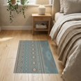 thumbnail image 3 of ODIKA 2'x3' Blue Beige Geometric Ocean Smoke Washable Accent Rug Intricate Pattern with Modern Flair for Bedroom, Nursery, RV, Pet Friendly, Bedside Mat, 3 of 7
